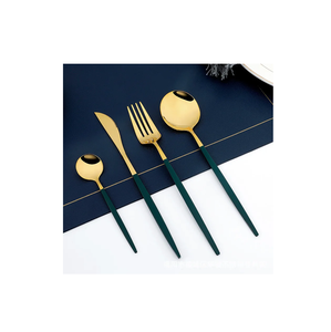 Ensemble de couverts en acier inoxydable noir avec miroir, fourchette et couteau - Product Image 6