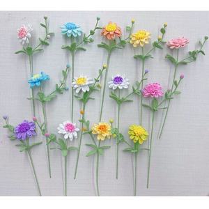 Nuevos Productos de Fábrica al por Mayor 2025: Crisantemos Azules de Ganchillo, Ramos de Flores Tejidos a Mano Puros - Product Image 1