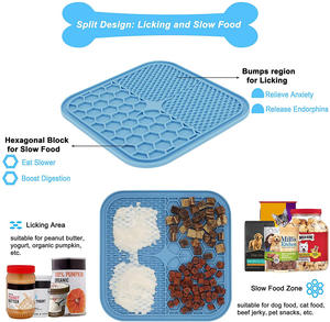 Factory Wholesale Silicone <b>Dog</b> Lick Mat with Strong Suction Cups for <b>Bathing</b> Grooming Training Stress Relief and Slow Feeding - Product Image 4