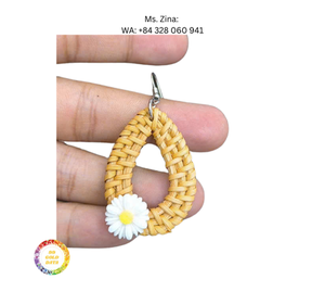 Pendientes de ratán de estilo moderno, aspecto Vintage para eventos especiales y celebraciones, hechos en Vietnam - Product Image 5