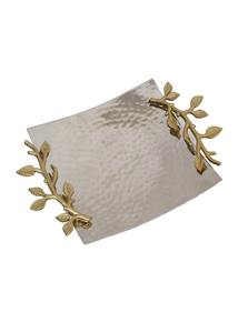 Plateau de service antique en aluminium haut de gamme avec poignée florale personnalisable cadeau de pendaison de crémaillère - Product Image 3