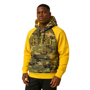 Año de Fundación 1963 Iota Phi Theta Camo Body Gold Raglan Pinstripes Pullover Hoodie Greek Fraternity Apparel Divine Nine HBCU - Product Image 1