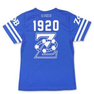 T-shirt en jersey de football ZPB-Bleu royal | T-shirt Zeta Phi Beta en polyester 100% avec logo de l'équipe imprimé sur la manche, le devant et le dos - Product Image 2