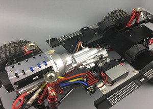 KYX 1/10 <span class=keywords><strong>RC</strong></span> Axial SCX10 II 90046 Metal <span class=keywords><strong>V8</strong></span> Escala de aluminio Transmisión de 2 velocidades Caja de cambios Crawler Car Upgrade Parts Speedy Toy - Product Image 6