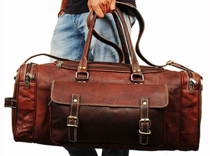 Sac de voyage en cuir de vache véritable avec logo personnalisé, sac en cuir véritable avec doublure en polyester, fermeture à glissière, faible MOQ - Product Image 4