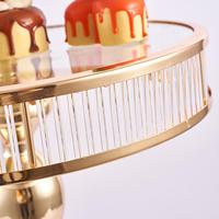 Support à gâteau de grande taille en métal et verre de forme ronde de qualité de luxe Design attrayant Vaisselle Décoration Support à dessert