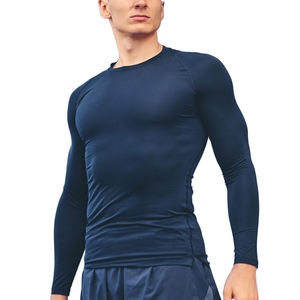 BJJ men rash guard artes marciales ropa deportiva protección solar manga larga seco rápido jiu jitsu elástico cuello alto camisas de compresión - Product Image 5