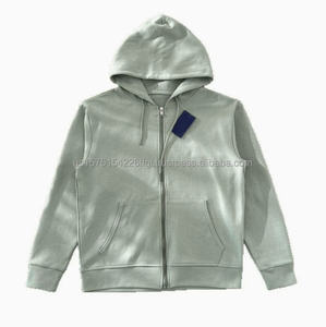 <b>American</b> High Street Men's Casual <b>Hoodie</b> 100% Cotton Thickened Solid Color Winter 3D Embroidery Breathable Lining 2XL OEM - Product Image 6