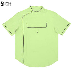 Veste de barbier professionnelle personnalisable décoration vintage tissu de laine respirant fermeture à glissière conception 3D LOGOs personnalisés - Product Image 2