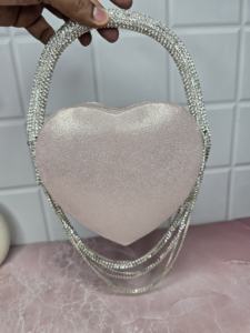 Beautiful Shimmering Fabric Heart Clutch Bags New High Quality Material <b>Handbag</b> <b>for</b> Evening Bag Party Gift Bags <b>for</b> Women - Product Image 3