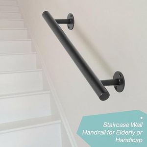 Manija de Puerta Larga de Metal Negro, Resistente, Mate, de Hierro, para Venta al por Mayor, para Oficina Moderna, Hotel y Hogar - Product Image 3