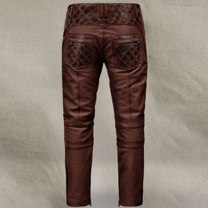 Pantalon en cuir de mouton souple dernier modèle à la mode pour hommes Pantalon en cuir élégant Nouveau design Pantalon en cuir à la mode avec poche latérale - Product Image 3