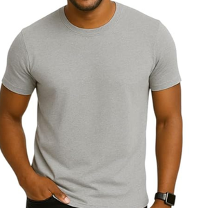 T-shirt d'été 100% coton pour homme, respirant, coupe ajustée, style sportif, manches courtes, léger, décontracté, vente en gros - Product Image 1