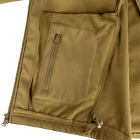 Veste Softshell tactique à col montant doublée en polaire pour homme CONMR, multi-poches, pour usage tactique