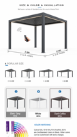 Pergola électrique à toit coulissant Tingmeihaoting, fabriquée directement par le fabricant, avec rembourrage en mousse PU pour une isolation thermique et une résistance aux UV
