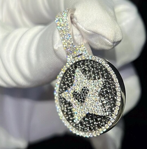 Customized 925 Sterling Silver <b>Iced</b> Out Moissanite Hip Hop Charm Pendant - Product Image 2