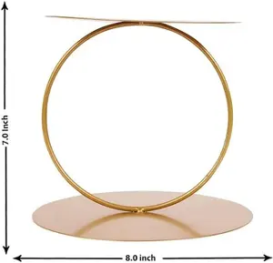 Luxury <b>Gold</b>-Plated Metal <b>Cake</b> Stand with <b>Gold</b> Polish <b>Top</b> for Elegant Wedding Reception Display Available at Bulk Quantity - Product Image 4