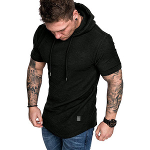 Camisetas con capucha de verano para hombre de la mejor calidad, estilo informal deportivo transpirable y fino, estampado de Hip Hop con diseño de logotipo personalizado - Product Image 6