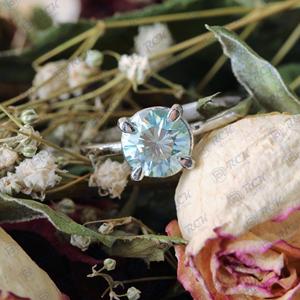 1.40 TCW Bluish Round Cut Solitaire Moissanite <b>Ring</b> for Women Anniversary & Birthday Gift <b>Band</b> for Your Love - Product Image 1
