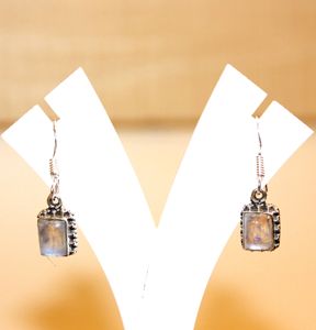 Fabriqué à la main népal 925 en argent Sterling ethnique pendentif boucles d'oreilles à la mode pierre de lune guérison cristal pierres bijoux cadeau - Product Image 4