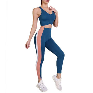 Custom High Quality Tight Elastic Waist Sportswear Fitness Workout Wear Suit Women Sports Bra Running Yoga <b>Leggings</b> Set - Product Image 1
