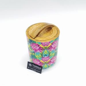 Tarro de fruta seca con estampado de esmalte de madera de lujo con mango curvo para almacenamiento elegante tradebyd - Product Image 3