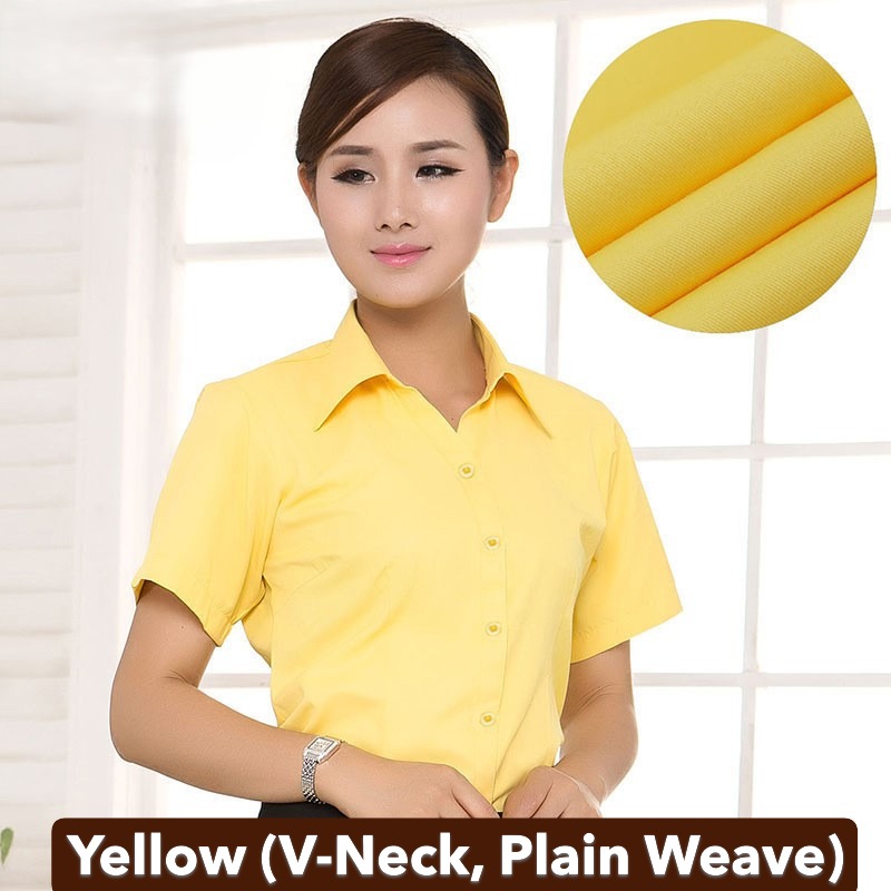 Jaune (Col Ouvert, Tissage Uni)