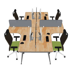Contemporary Cross-<b>shaped</b> 4-seater Steel Legged Cluster <b>Table</b> 280x240cm HBCO054 - Product Image 3
