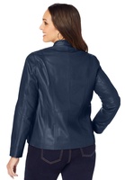 Veste d'hiver en cuir de peau de vache pour femmes de haute qualité personnalisable respirant motif solide tricoté Design col roulé