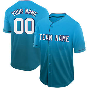 2025 vente en gros Sublimation logo Baseball maillot équipe blanc col en v hommes uniforme bouton complet Baseball imprimé Logo t-shirts maillot - Product Image 2