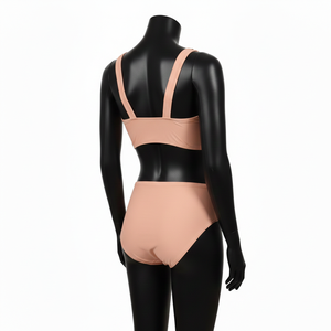 Maillot de bain bikini femme en polyester et élasthanne, séchage rapide, doux, imprimé pêche éclatant, logo personnalisé en strass - Product Image 5