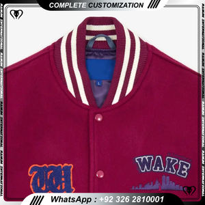 แจ็คเก็ตบอมเบอร์กันน้ำเป็นมิตรกับสิ่งแวดล้อมเสื้อหนังมีปกตั้งได้โลโก้ฤดูใบไม้ผลิฤดูหนาว - Product Image 6