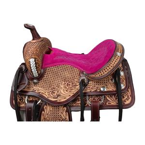 Monturas de carreras de barril directas de fábrica a granel, monturas de caballo occidentales de cuero genuino hechas a mano al por mayor, monturas de rodeo de vaquero duraderas - Product Image 6