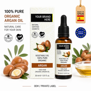 Aceite de Argán de Marca Privada 100% Puro 30ml OEM para el Cuidado de la Piel y el Cabello |   Aceite de Argán Vegano Orgánico |   Hecho en España Proveedor de la UE - Product Image 1