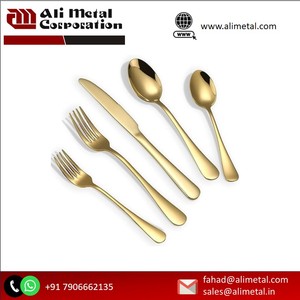 Established Design Decent Flatware Stainless Steel <b>Set</b> <b>Golden</b> Polished Dinnerware <b>Cutlery</b> <b>Set</b> Tableware For Event Party Hotels - Product Image 3