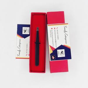 Pinzas de Cejas de Acero Inoxidable de Alta Calidad, Hechas a Mano, de 1.5 mm, Color Negro Mate, Punta Inclinada, Sostenibles - Product Image 6