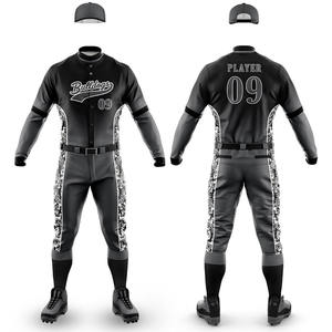 Ensembles OEM de vente en gros de softball de baseball personnalisés pantalon en polyester à manches courtes pour hommes uniforme d'adultes avec impression par sublimation - Product Image 2