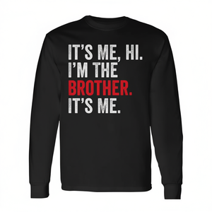 T-shirt rétro à manches longues It's Me - Bonjour, je suis le frère - T-shirt promotionnel amusant et unique - Product Image 2