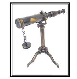 Prismáticos de telescopio refractor de aluminio de acero inoxidable de latón de tamaño completo clásico antiguo soporte de trípode elegante con acabado de 2 tonos - Product Image 4