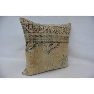 <b>Beige</b> Kantha Patchwork Wool Pillow 32x32 Inch Luxury Vintage Fluffy Decorative Cushion Rustic Woven 18x18 Inch Premium <b>Throw</b> - Product Image 3