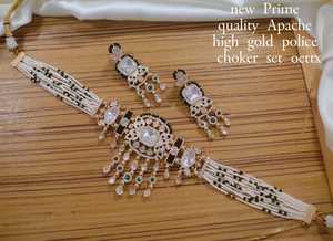 Collar de Gargantilla Pachi Kundan de perlas chapadas en oro de nuevo diseño de alta calidad con pendientes conjuntos de joyería de boda india tradicional - Product Image 5