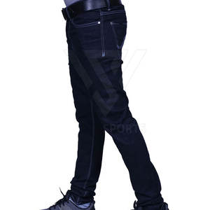 Pantalon de survêtement décontracté de grande taille pour hommes, pantalon en jean taille moyenne en coton/polyester pour entraînement en plein air, jean confortable pour un usage quotidien - Product Image 5