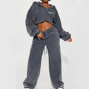 Conjunto Deportivo de Dos Piezas para Mujer, Sudadera Corta con Cremallera Completa, Ligero, Cómodo, Informal, Transpirable - Product Image 6