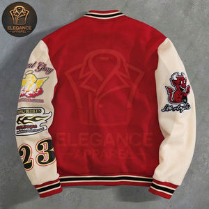 2025 hecho a medida nueva llegada College Letterman béisbol Varsity chaqueta OEM Street Rush lienzo soporte contraste Color Patchwork - Product Image 2