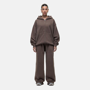 Sudadera con capucha de gran tamaño con cremallera para mujer Dakota Taupe más vendida, sudaderas con capucha transpirables y antiarrugas para mujer, ropa de gimnasio, Sudadera con capucha - Product Image 3