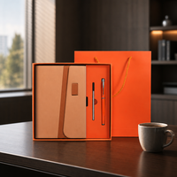 Carnet de notes de luxe A5 80 g/m² avec stylo, logo personnalisé en relief, couverture en cuir PU et acier inoxydable, coffret cadeau du Nouvel An, ensemble cadeau d'affaires