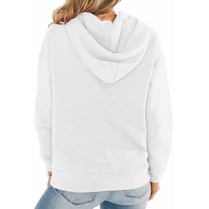 Sudadera con capucha de lana de algodón sólido de Invierno para mujer con parches de cremallera de diamantes de imitación-Diseño personalizado 2025 Nuevo - Product Image 2