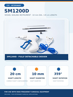 YYF SM1200D Instrument électrochirurgical vétérinaire détachable de 10 mm et 20 cm pour la scellage des vaisseaux, à mâchoire droite