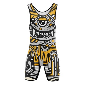 Lutte singulet hommes stretch spandex respirant uniforme de sport pour MMA entraînement et matchs - Product Image 2