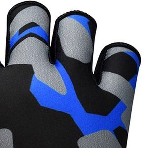 Lightweight-Comfortable Blue <b>Black</b>-Color Patchwork Breathable Custom Designed Half-Finger Fishing <b>Gloves</b> - Product Image 6
